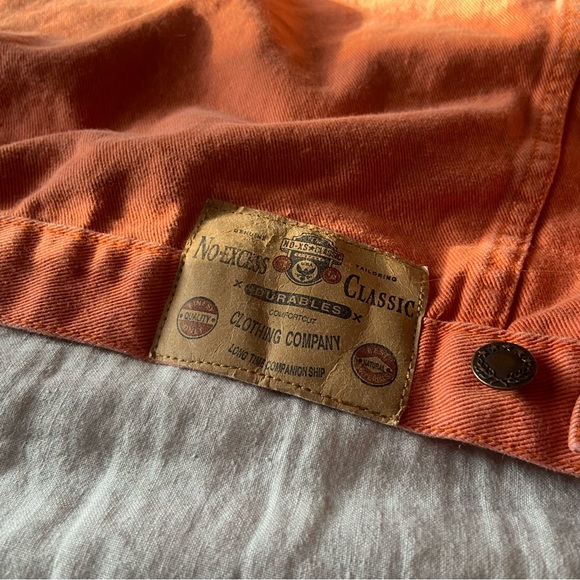 No Excess 100% Cotton Oversized Drop Shoulder Salmon Jean Jacket - Picture 5 of 10